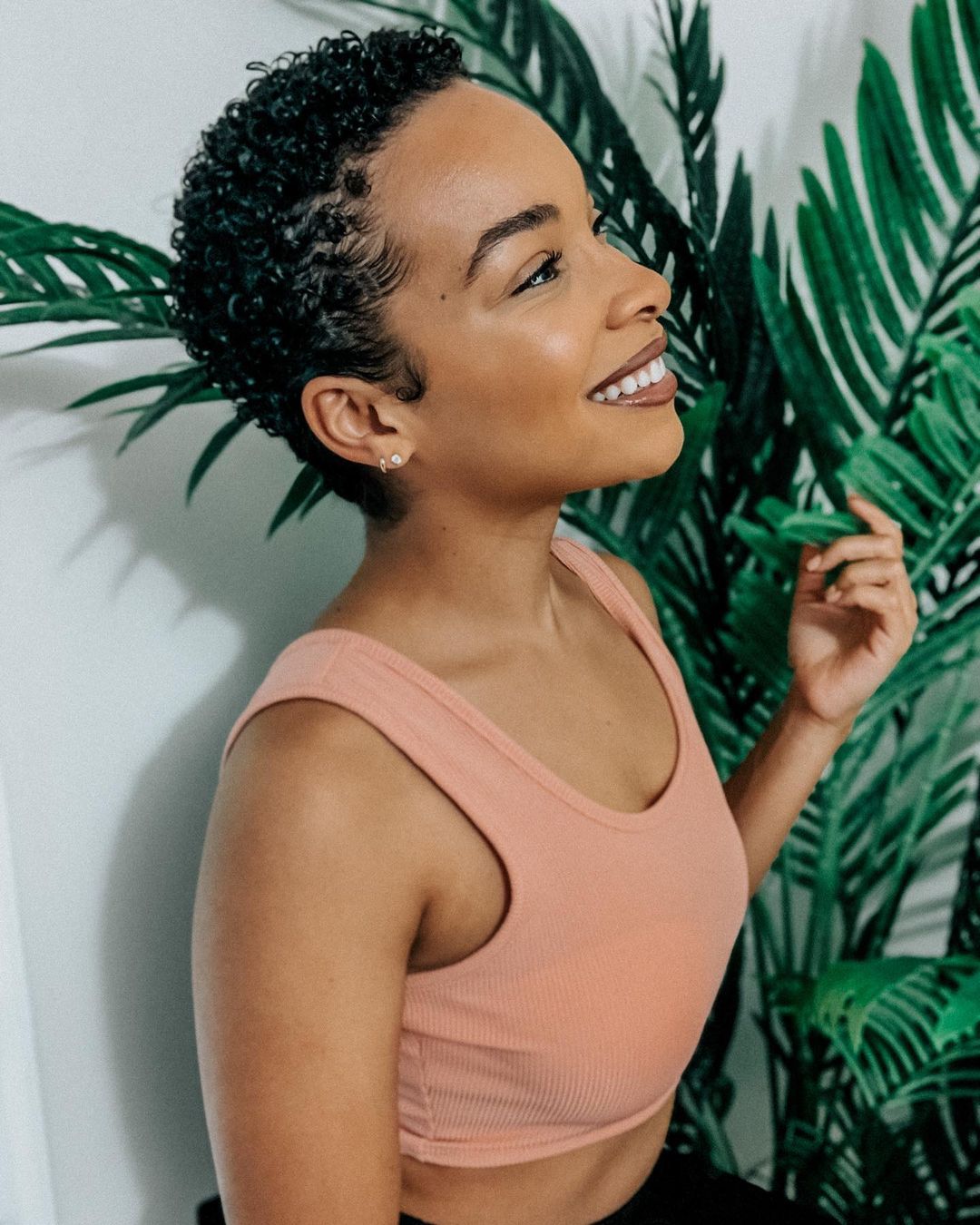 Sweet and Super Short Black Pixie Curly Pixie Cut