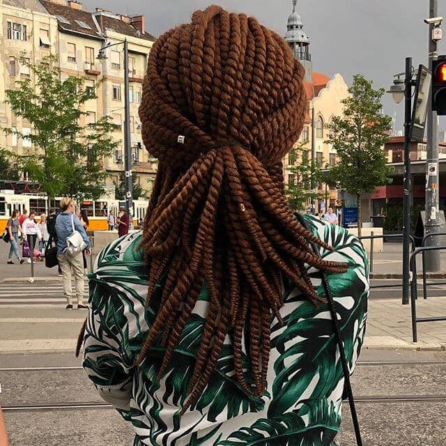 Mid Length Auburn Senegalese Twist Crochet Hair
