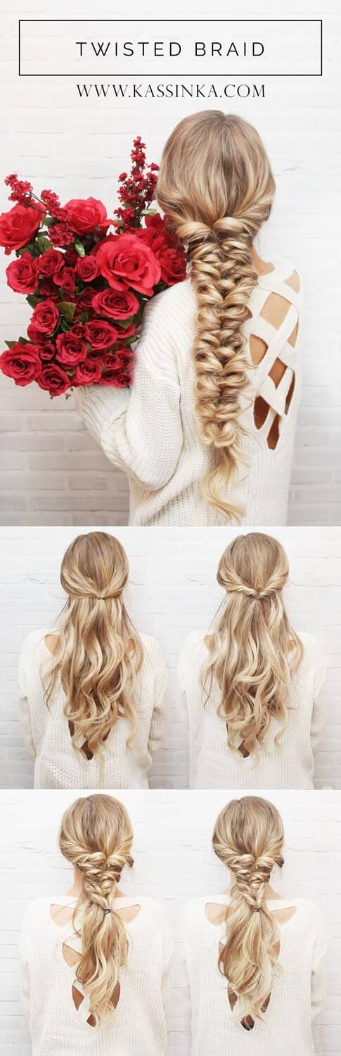 Twisted Long Braids Hairstyles for Special Events