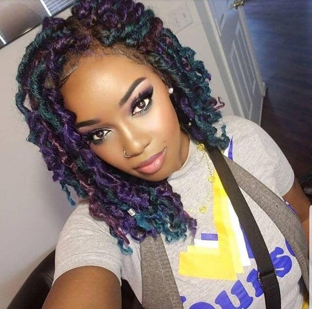 Holographic Multi-colored Shoulder Length Loose Curls