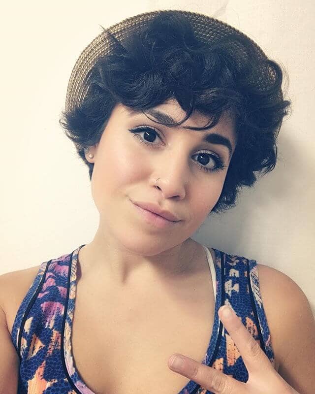 Romantic 90s Inspired Pixie With Curly Bangs Pixie Cut Curly Hair