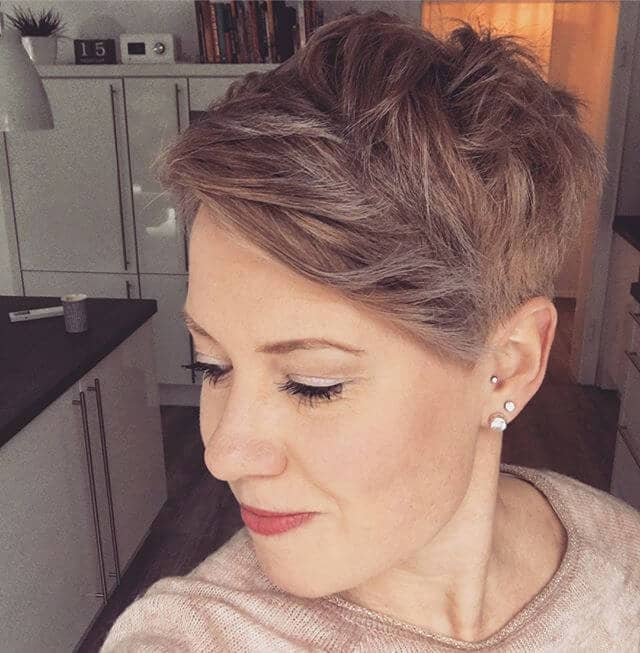 Ultra Short Pixie Cut With Side Swept Bangs Curly Pixie