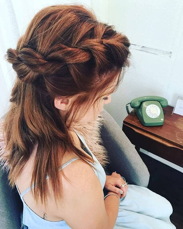 Oversized Twist Braids in a Half-up Style