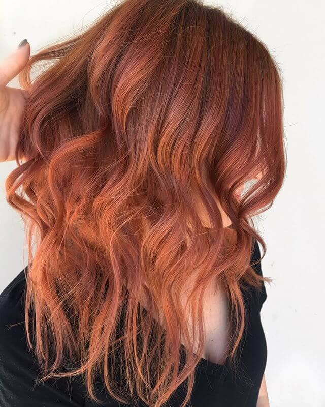 Medium Length Tousled Copper Rust Hair