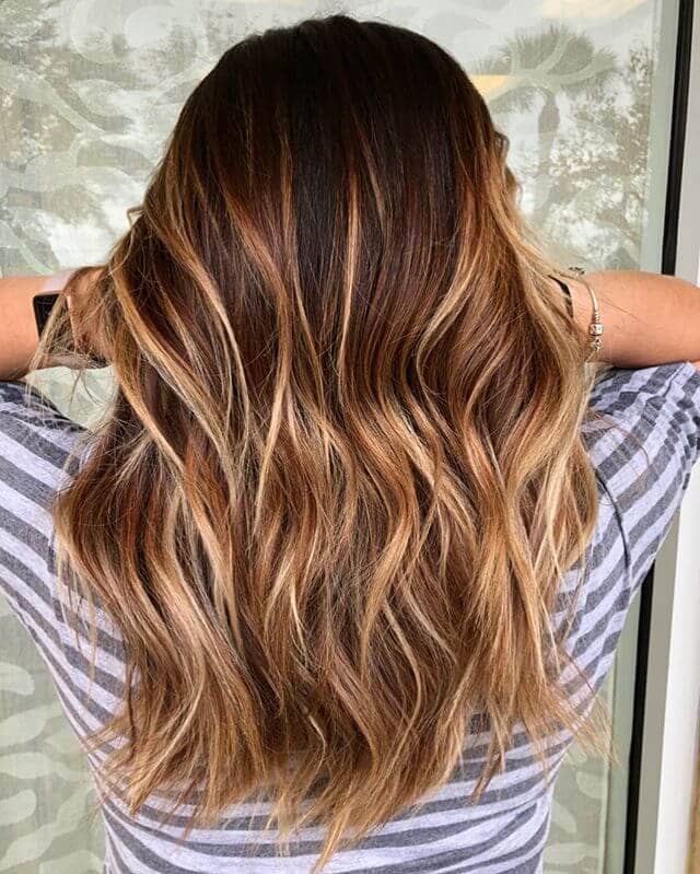 Wavy Natural Brown and Russet Ombre