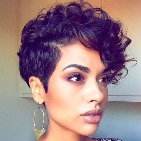 Dramatically Soft Curls Pixie Cut With Bold Purple Tint Curly Pixie