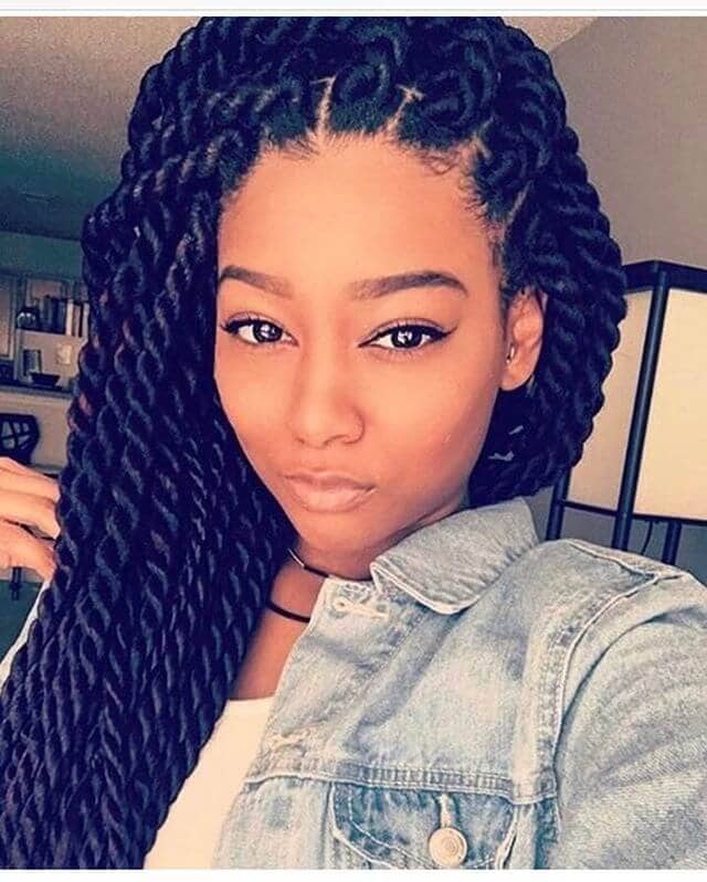 Large Crochet Hairstyles with Exposed Cornrows