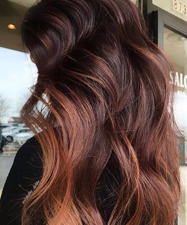 Dark Brunette with Copper and Amber Waves