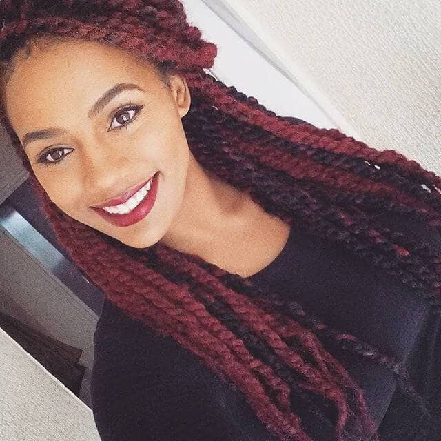 Pretty Maroon and Black Hair Braids