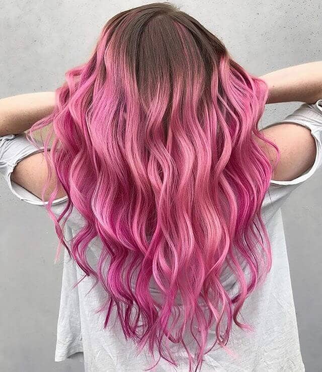 Bold Hot Pink Colored Ombre