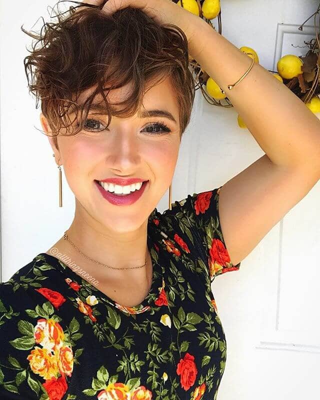 Easy To Maintain Summer Time Short Pixie Cut Curly Pixie