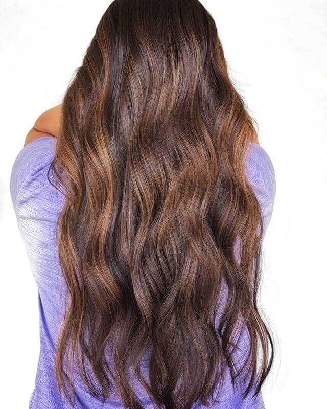  Long and Natural Brunette with Radiant Shimmering Hues