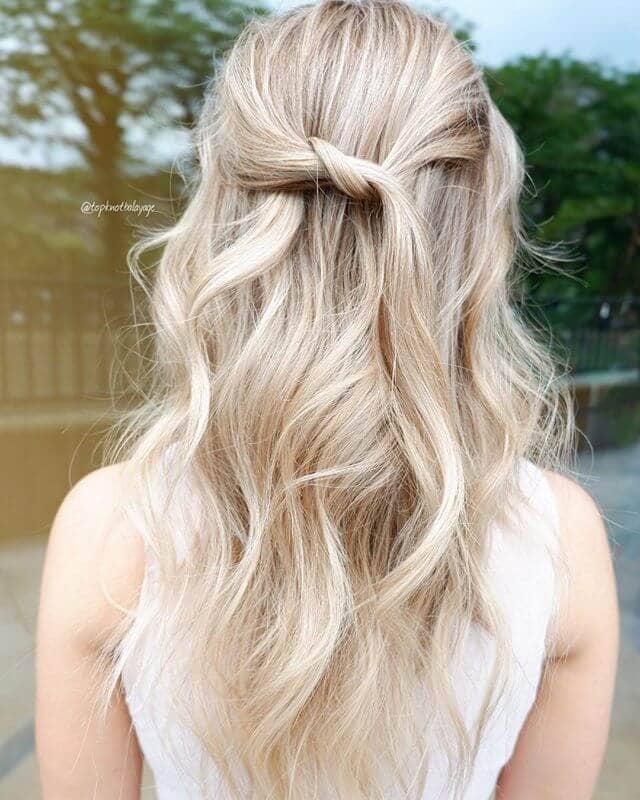 Natural Light Blonde Hair in a Half Twist