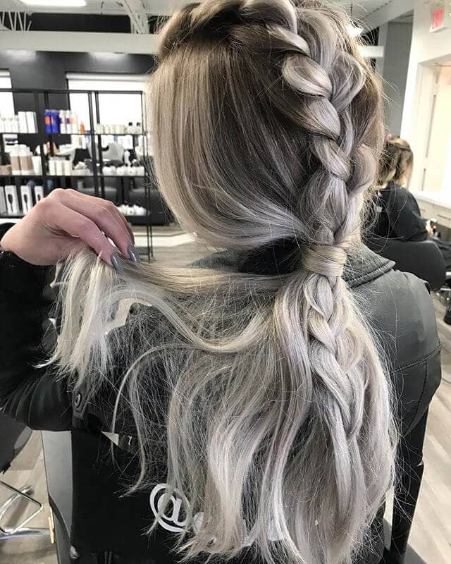 Silver-Toned Braided Pony Tail
