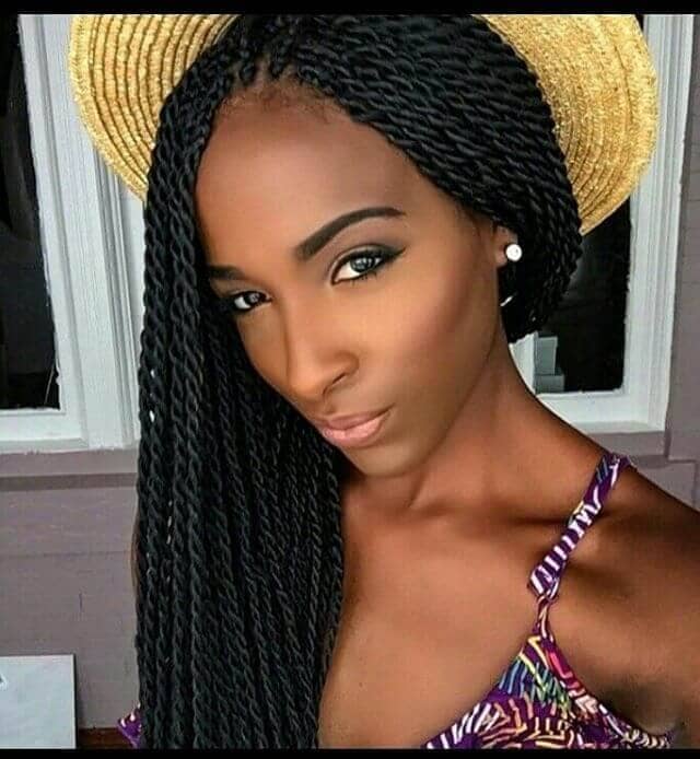 Long Twist Black Hairstyle for Summer