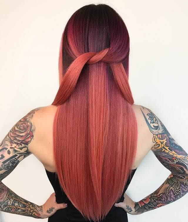 Rose Gold Hue with Dark Brown