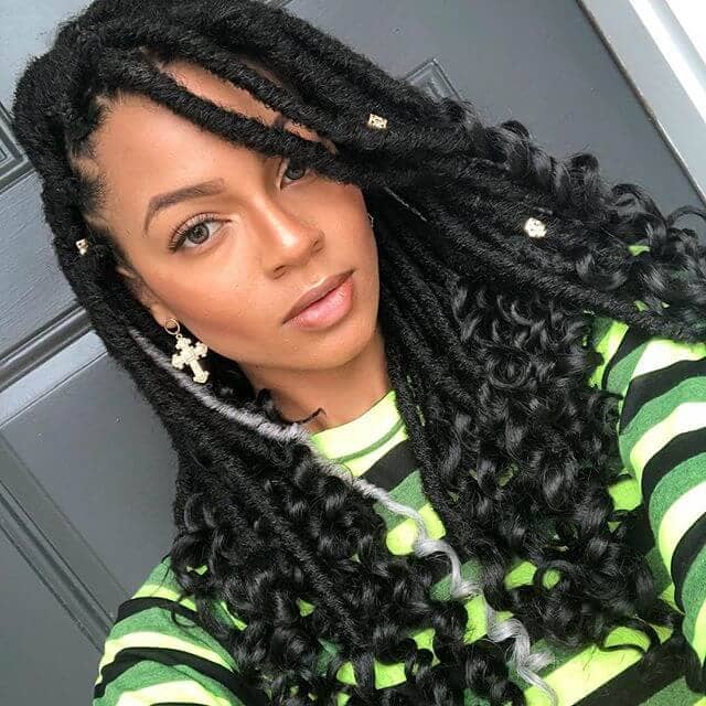 Large Half Done Twists with Curled Ends Crochet Hairstyles