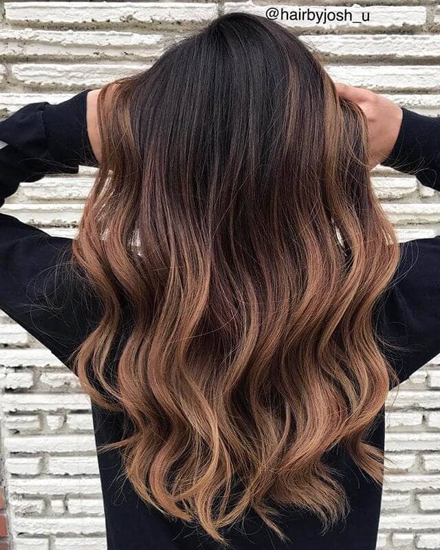Dark Brown Hair with Light Honey to Blonde Ombre