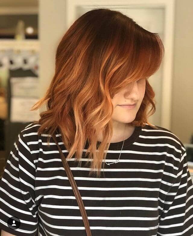 Natural Orange Shade with Sun-Kissed Tips