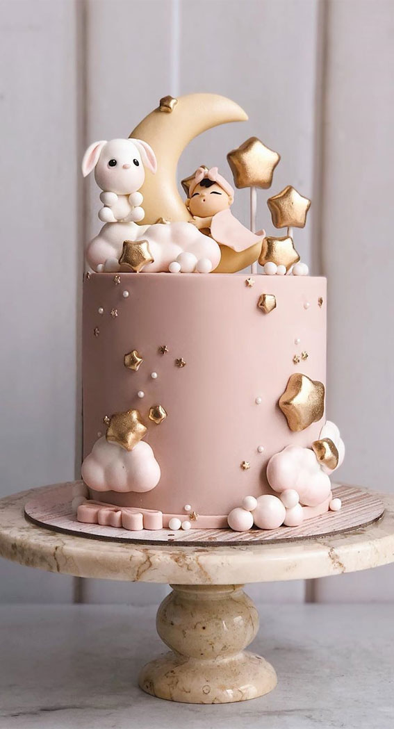  Dreamy Rose Gold Baby Shower Cake