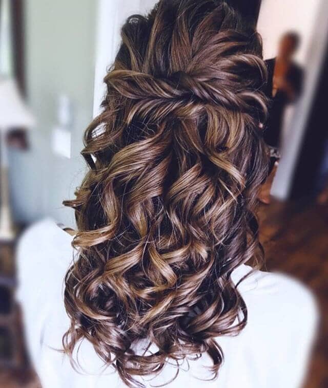 Simple Double-Twist Crown And Tousled Curls