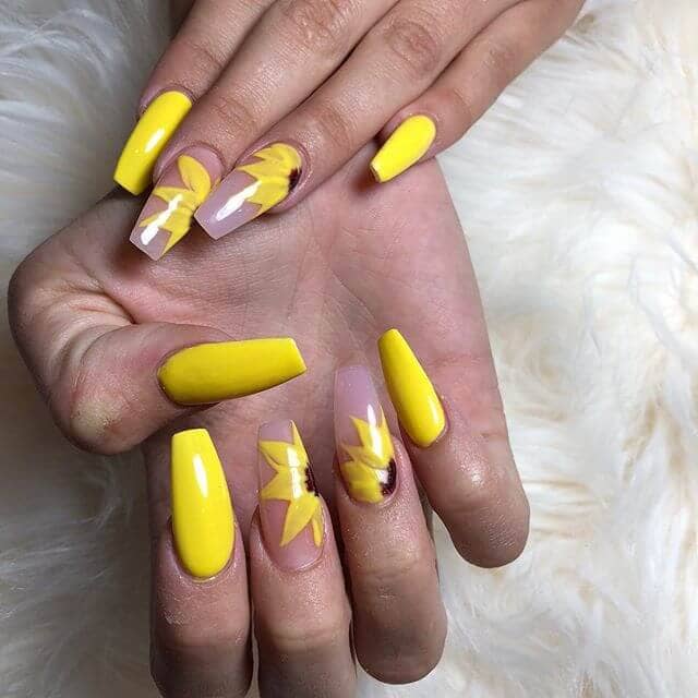 Sunshine Yellow Acrylics with Sunflowers