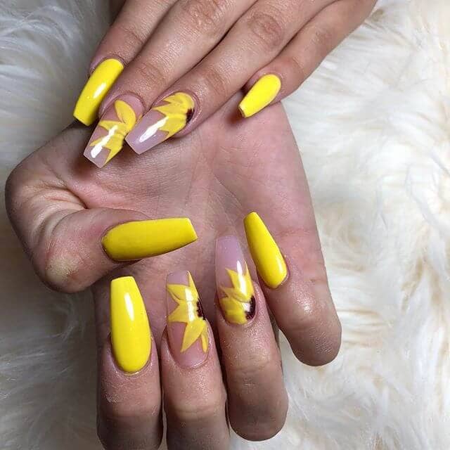 Yellow Acrylic Nails