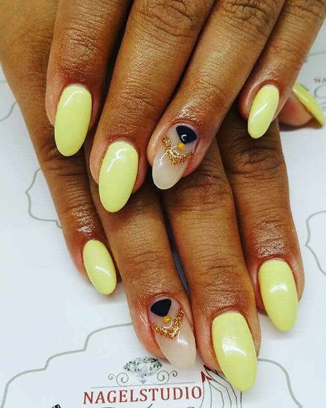 Lemon Lime Acrylics with Geometric Accents