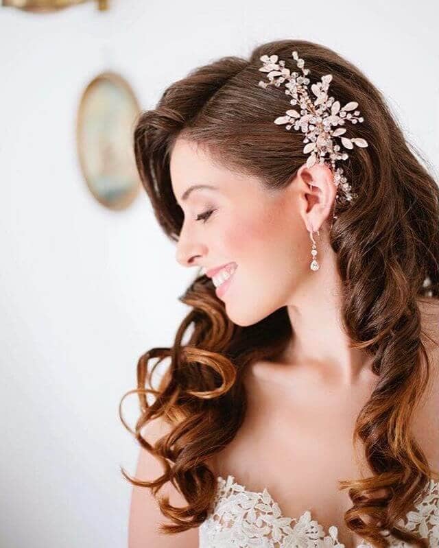 Easy Elegant Curls In Bejeweled Side Part