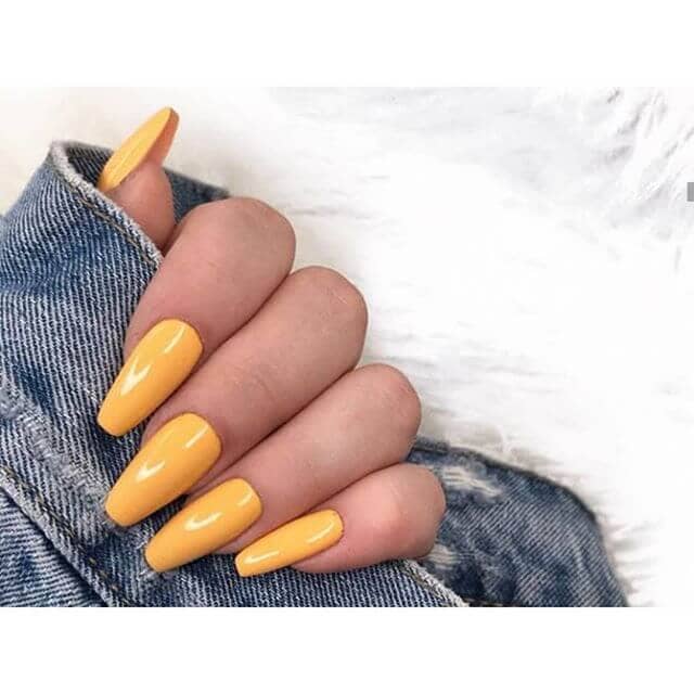 Easy Long Yellow Acrylic Nails