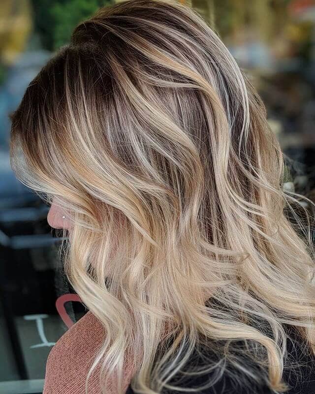 Loose and Wavy Blonde Choppy Layers