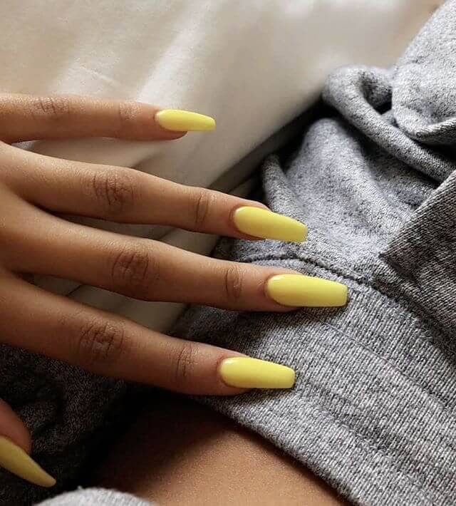 Awesome Banana Yellow Acrylic Nails