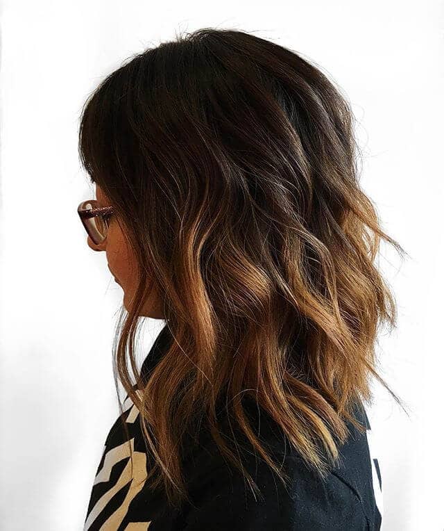 Cute, Blunt Angled Shag Style with Long Layers