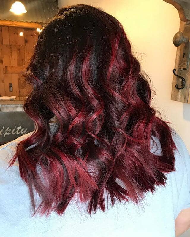 Cute, Fringy Burgundy Hair