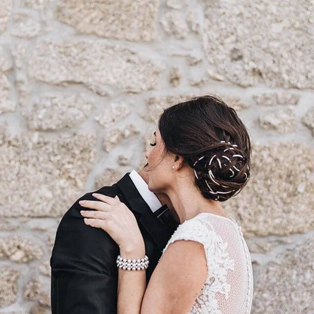 Elegant Beautiful Side Bun Woven With Ribbon