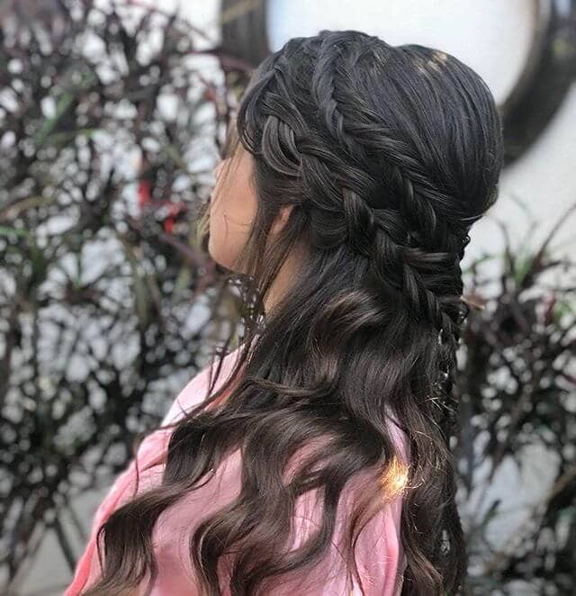  Princess Braids Beneath Pompadour And Curls