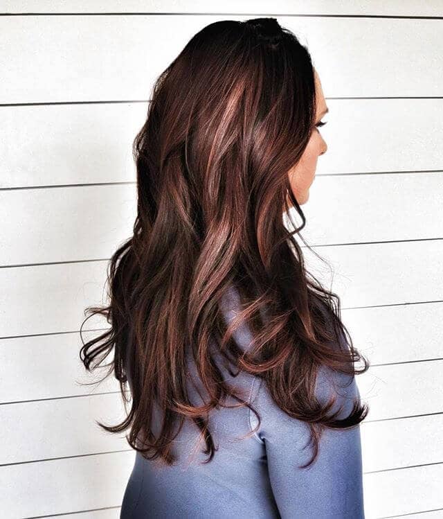 Dark Cinnamon Auburn with Layers for Long Hair