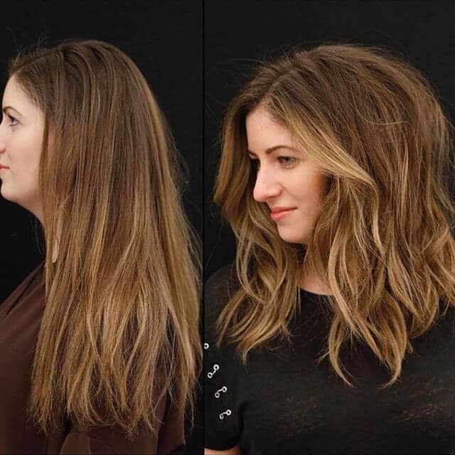 Shoulder-Length Layers Turning Straight into Wavy for Long Hair