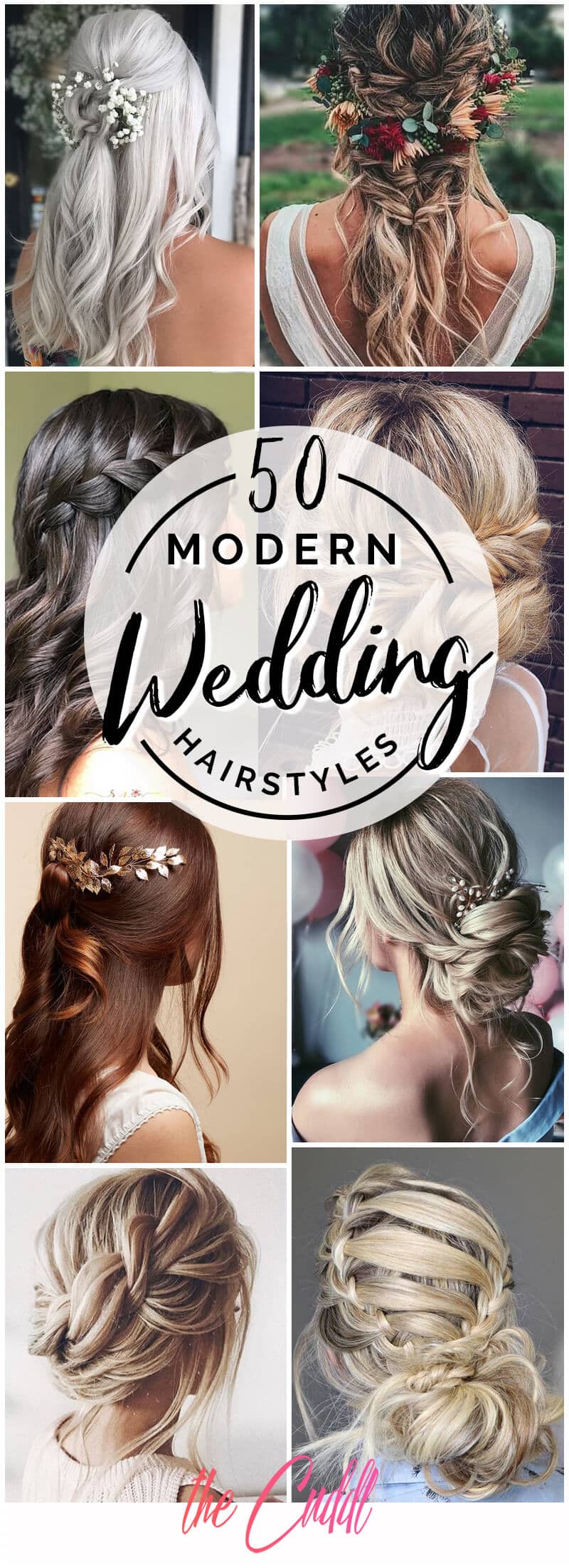 50 Modern Wedding Hairstyle Ideas with Awesome Braids, Curls, and Up-dos