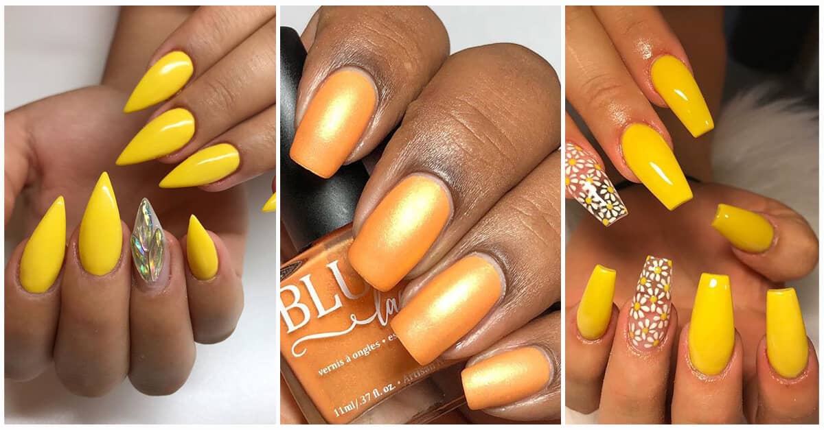 50 Gorgeous Yellow Acrylic Nails to Spice Up Your Fashion in 2020