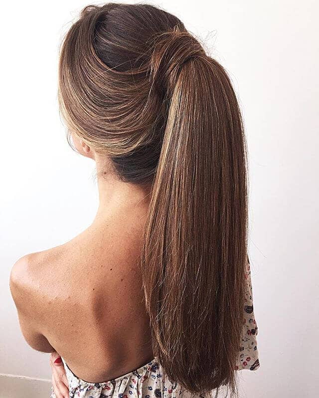 Elegantly Sweeping Wrap-Around Ponytail Style