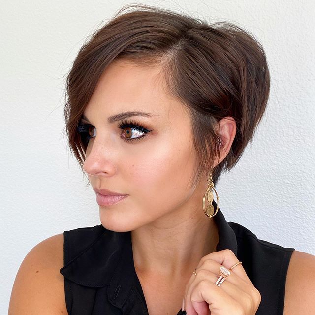 Modern Medium Brown Short Bob Fine Hair