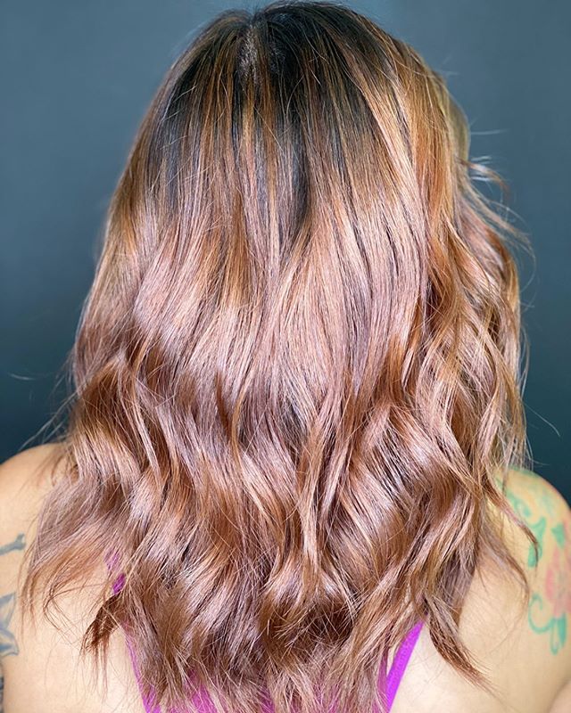 Orange Pink Mermaid Curled Caramel Hair