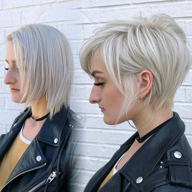 Icy Platinum White Short Bob