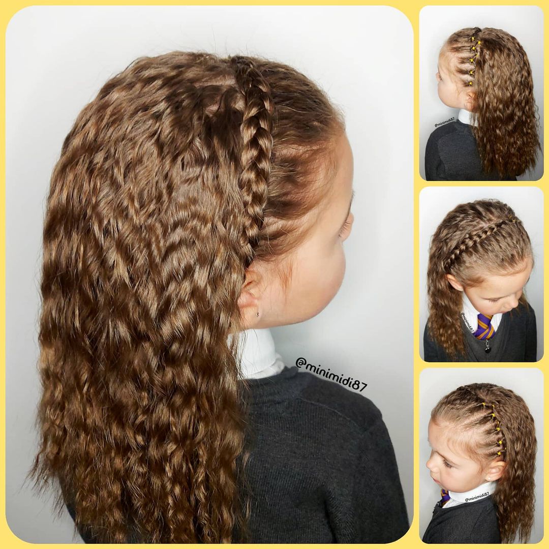 Braid Hair Band Hairstyle Design with Natural Waves