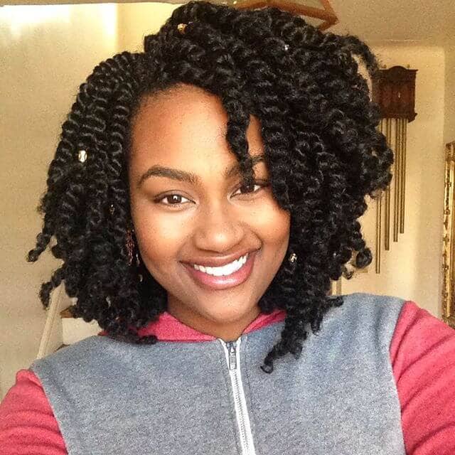 Short Twists Braids Bob with Kinky Hair