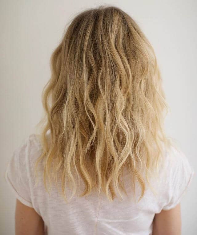 Light Blond Soft Below Shoulder Crimped Waves