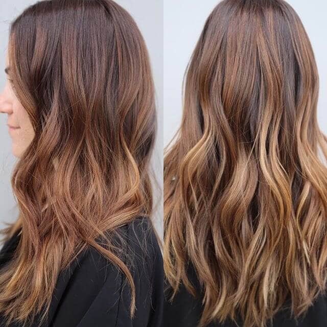 Ultra Long Waves with Caramel Hair Highlights