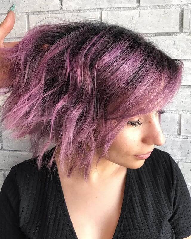 Purple And Rose Gold Combined Thin Hair