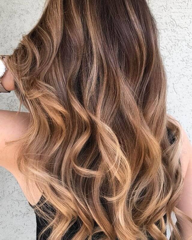 Simple Dark Brown Swirls with Blonde Highlights Tips for Darker Hair